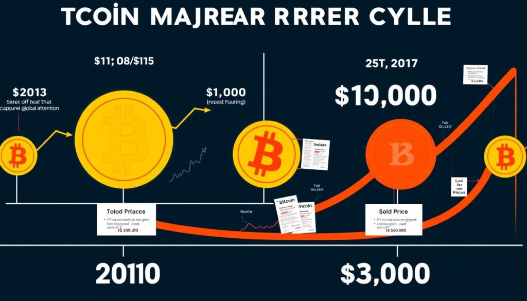 Взлеты и падения цены биткоина: исторический обзор циклов. - иллюстрация