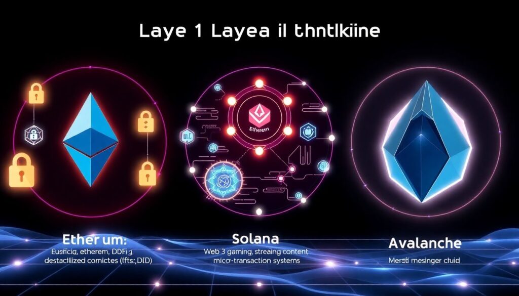 Сравнение ведущих блокчейнов 1-го уровня (L1): Ethereum, Solana, Avalanche. - иллюстрация