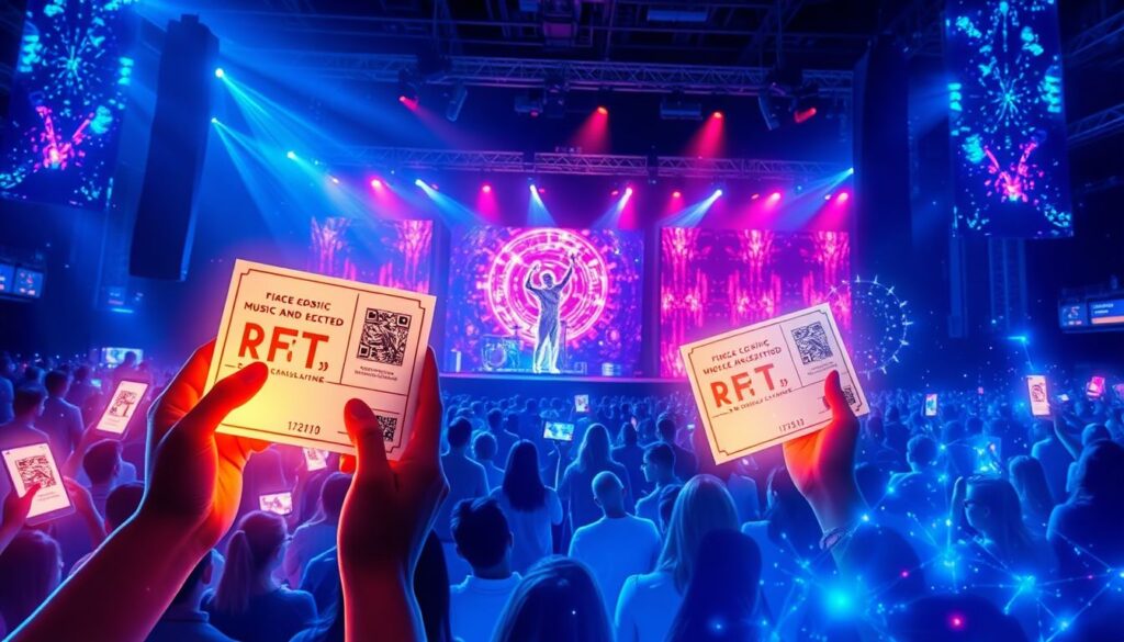 Как NFT могут изменить музыкальные фестивали и концерты. - иллюстрация