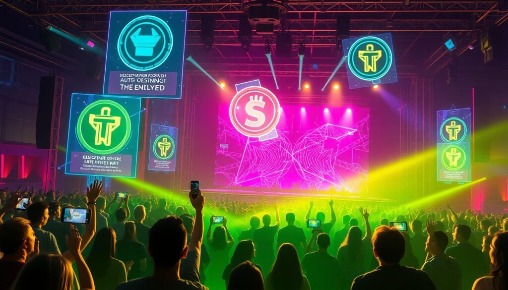 Как NFT могут изменить музыкальные фестивали и концерты. - иллюстрация