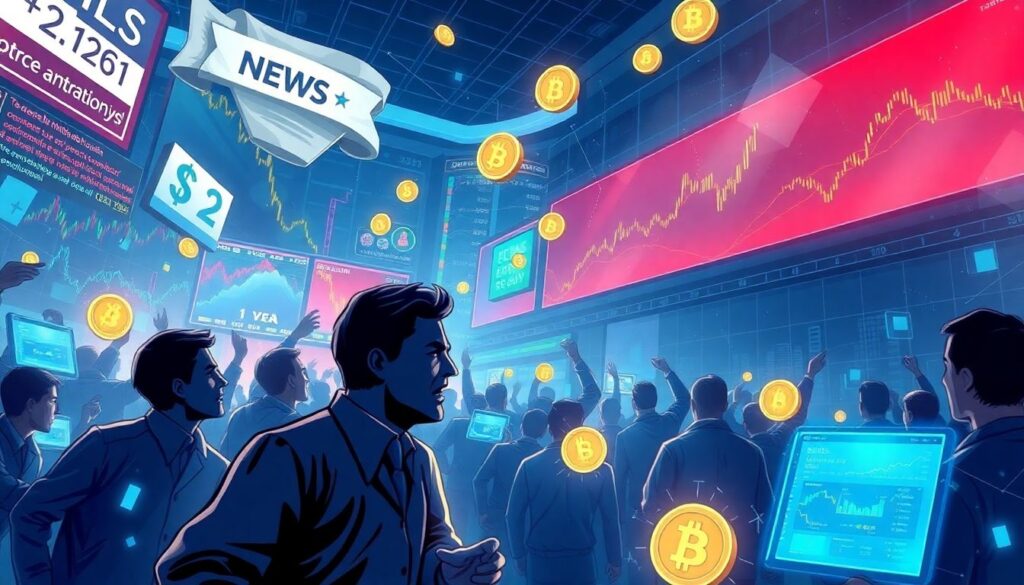 Как новостной фон влияет на волатильность криптовалют. - иллюстрация